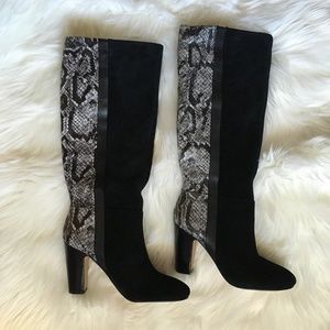 NEW mrkt suede leather snake print boots